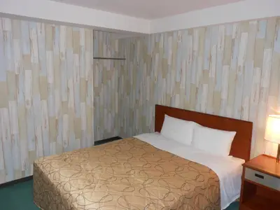 a hotel room with a bed with white pillows at Hotel New Tohoku in Tokyo