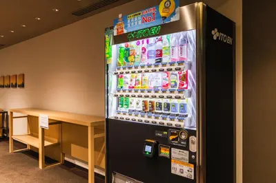 a refrigerator filled with lots of drinks in a room at Sotetsu Grand Fresa Tokyo-Bay Ariake in Tokyo