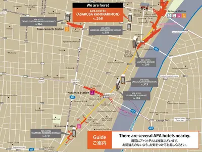 a map of the proposed subwayroute for the chicago marathon at APA Hotel Asakusa Kaminarimon in Tokyo