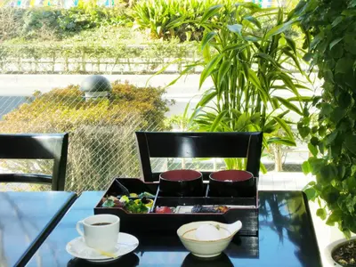 a tray of food sitting on top of a table at Hotel Park Avenue in Tokyo