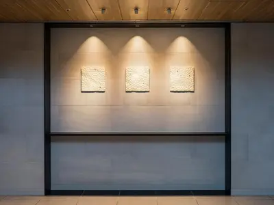 a wall with two windows in a museum at Mitsui Garden Hotel Ueno in Tokyo