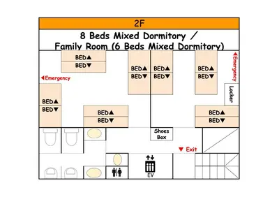 a block diagram of a family room beds mixed denomination at TOKYO-W-INN Asakusa in Tokyo