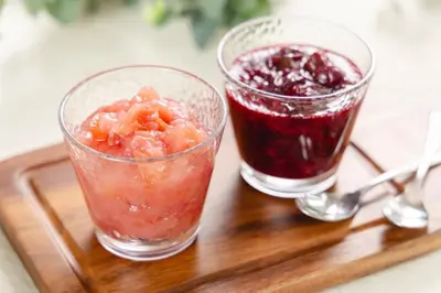 two glasses of sangria on a wooden tray at Akihabara Washington Hotel in Tokyo