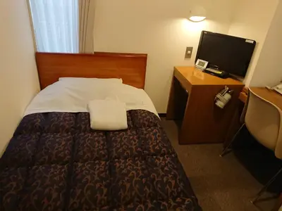a hotel room with a bed and a flat screen tv at Residence Hotel Will Shinjuku in Tokyo