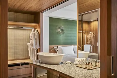 a bathroom with a large sink and a tub at The Prince Park Tower Tokyo - Preferred Hotels & Resorts, LVX Collection in Tokyo