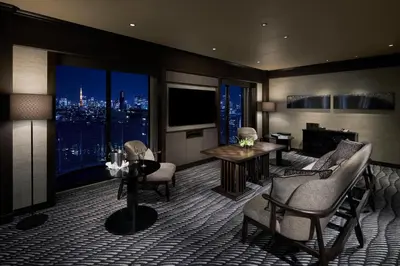 a hotel room with a view of a city at Grand Prince Hotel Shin Takanawa in Tokyo