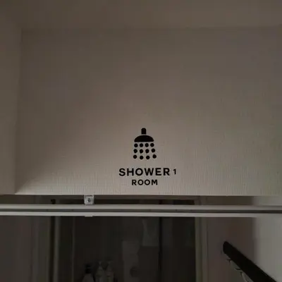 a sticker on the top of a stove at Rooms in Tokyo