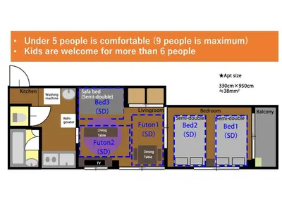 a screenshot of a website with a diagram of a house at K&K Apartment Kita-Akabane #301 in Tokyo