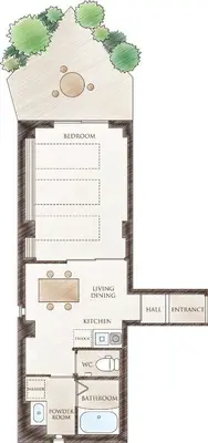 a drawing of a floor plan of a house at Hotel SAILS in Tokyo