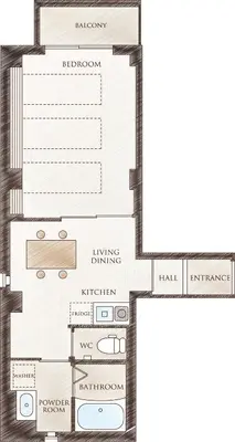 a drawing of a floor plan of a house at Hotel SAILS in Tokyo