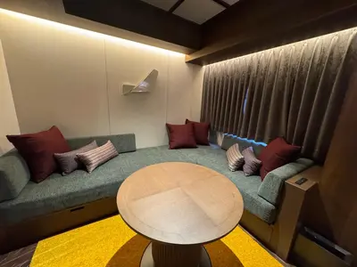 a living room with a couch and a table at Hotel Keihan Asakusa in Tokyo