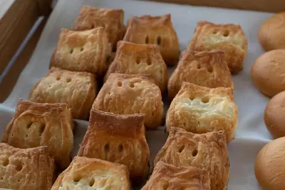 a group of pastries sitting on top of a tray at Washington R&B Hotel Higashi Nihonbashi in Tokyo