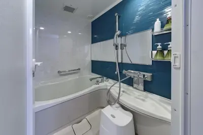 a bathroom with a tub and a toilet in it at Grand Park Hotel Panex Tokyo in Tokyo