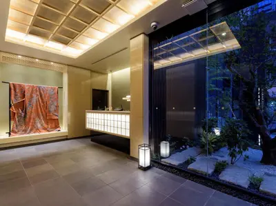 a lobby of a building with a large window at MIMARU Tokyo Ueno East in Tokyo