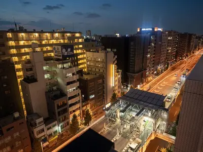 a view of a city at night with buildings at MIMARU Tokyo Ueno East in Tokyo