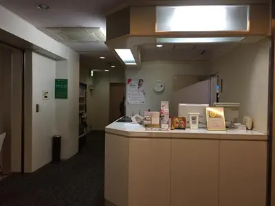 a waiting room with a counter in a hospital at Ueno Terminal Hotel in Tokyo