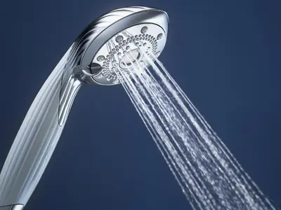 a shower head with water pouring from it at SHIBUYA STREAM HOTEL formerly Shibuya Stream Excel Hotel Tokyu in Tokyo