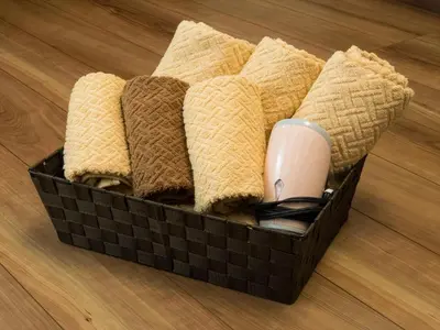a basket with a computer mouse sitting on a table at COTO Tokyo Asakusa 5 in Tokyo
