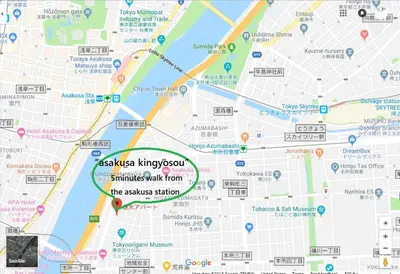 a map of the shibuya kapleshore clinic at Kingyosou in Tokyo