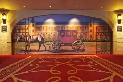 a mural of a horse drawn carriage in a building at Tokyo Bay Maihama Hotel First Resort in Urayasu