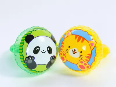 two needle felted balls of a cat and a tiger at APA Hotel Tokyo Ojima in Tokyo