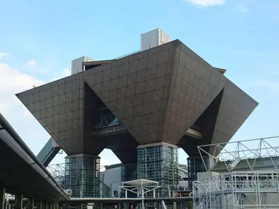 a building with a geometric design on the side of it at APA Hotel Shimbashi Onarimon in Tokyo