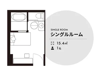 a floor plan of a single room of a house at Solaria Nishitetsu Hotel Ginza in Tokyo