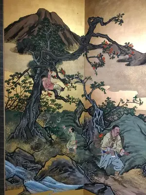 a painting of a tree with two people on it at Oasis Minamiyukigaya in Tokyo