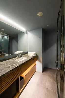 a bathroom with a sink and a mirror at The Royal Park Canvas - Ginza 8 in Tokyo