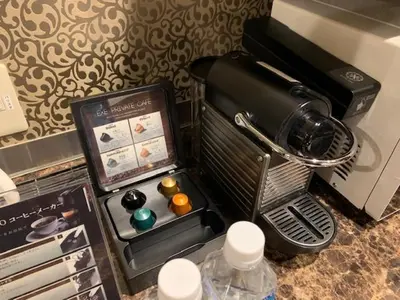 a table with a display of an electronic device at HOTEL EXE (Adult Only) in Tokyo