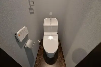 a bathroom with a white toilet in a stall at Stylewood Sangenjaya by Tranova in Tokyo