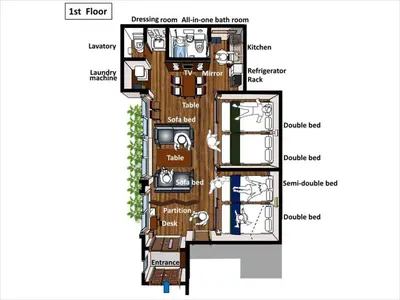 a floor plan of a house at Nagomi House in Tokyo