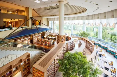 an overhead view of the library of a building at ANA Holiday Inn Tokyo Bay by IHG in Tokyo