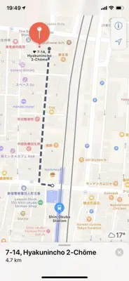 a map of the hyattanooga chicago at Shinjuku Sunrise Apartment in Tokyo