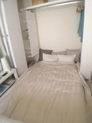 a large bed in a small room at COCO Nakameguro 201 in Tokyo
