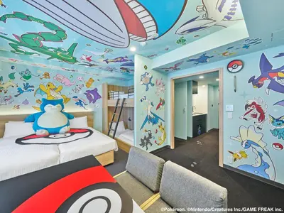 a childrens bedroom with a ocean themed ceiling at MIMARU Tokyo Hatchobori in Tokyo