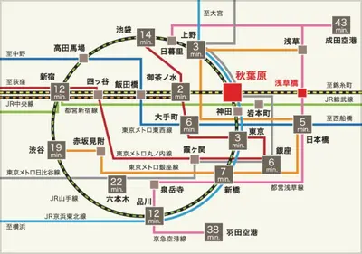 a map of the subway system in china at nestay apartment tokyo akihabara 2A in Tokyo