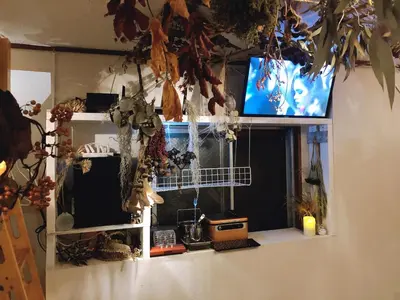 a window with a tv on top of it at TOP EDGE HOSTEL Koenji in Tokyo
