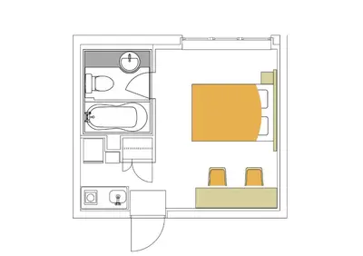 a floor plan of a house with furniture at Studio Inn Nishi Shinjuku in Tokyo