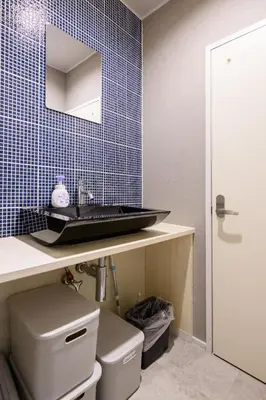 a bathroom with a sink and a toilet at Maison Nagasaki 201 in Tokyo