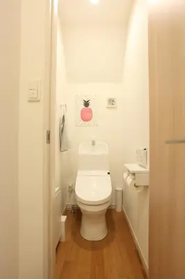 a small bathroom with a toilet and a sink at 3LDK, Functional and New house in convenient Shinjuku in Tokyo