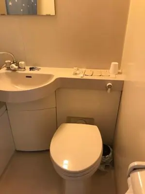 a bathroom with a white toilet and a sink at \u30db\u30c6\u30eb\u3072\u304b\u308a in Tokyo
