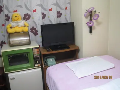 a room with a tv and a bed and a tvictericter at \u30db\u30c6\u30eb\u3072\u304b\u308a in Tokyo