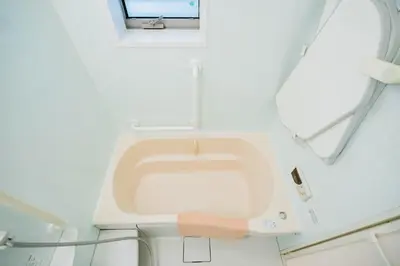 a bathroom with a toilet in the middle of it at Shinjuku-ku - House / Vacation STAY 3185 in Tokyo