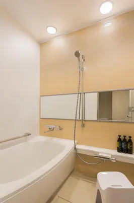 a bathroom with a bath tub and a toilet at Via Inn Prime Nihonbashi Ningyocho in Tokyo