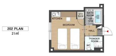 a floor plan of a small house at SOLA HOTEL in Tokyo