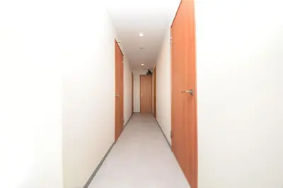 an empty corridor of an empty corridor of an empty hallway at ACT one in Tokyo