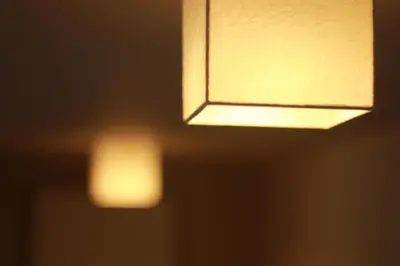 a close up of a light hanging from a wall at Sakura Stay Yoga 201 in Tokyo
