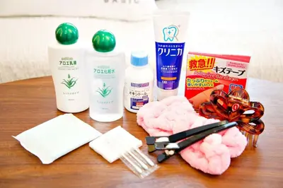 a table with products on top of a table at Kanbe Building 301 in Tokyo