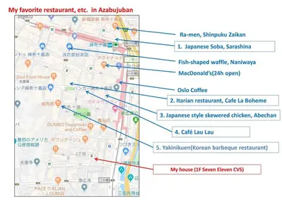 a map of the location of a subway station at Roppongi Azabu Gorgeous Sea House in Tokyo